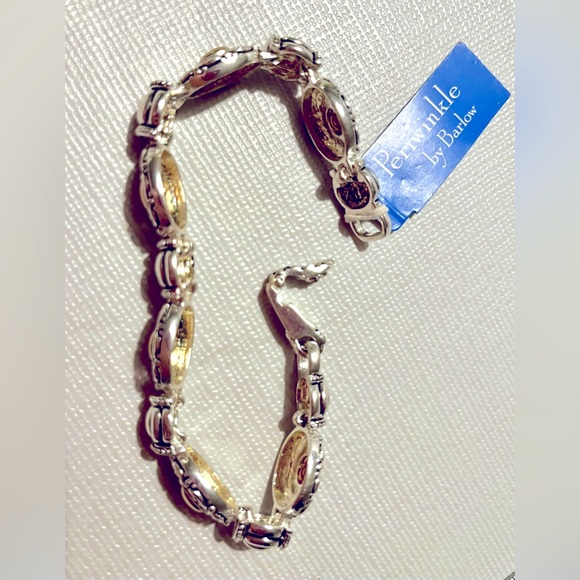 NEW SILVER And GOLD TONE BRACELET PERIWINKLE BY BARLOW With TAG - Picture 4 of 10